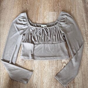 Madewell Taupe Long Sleeve Top